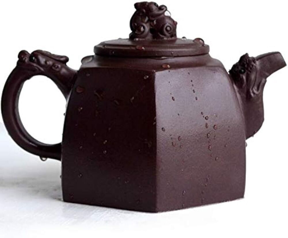 zisha clay Teapot 330ml Chinese Yixing tea pot Dragon Lion hexagonal Pot Purple