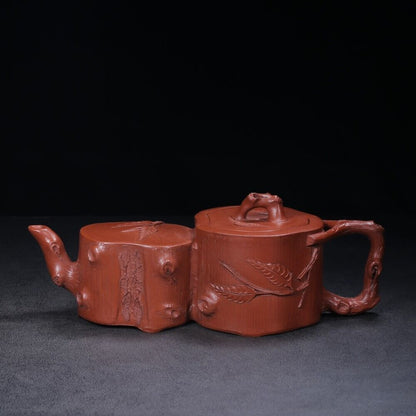 Chinese Yixing Zisha Clay Handmade Exquisite Teapot （树桩 底款：朱可心）