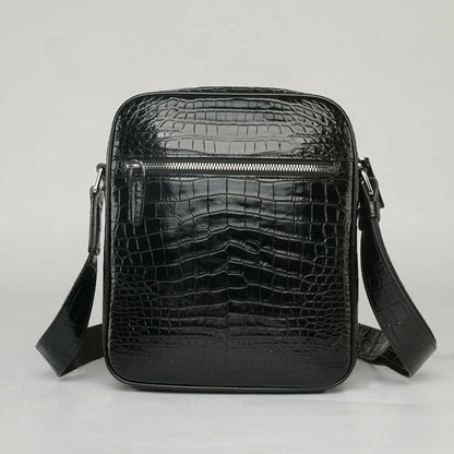 Handcrafted Alligator Crocodile Skin Leather Men's Shoulder Messenger Luxury Bag