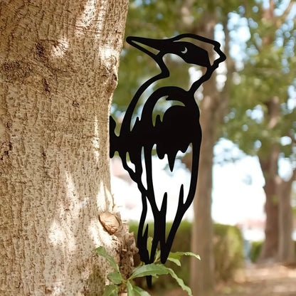 Add a Touch of Nature with this Unique Metal Woodpecker Silhouette Decoration