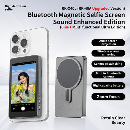 Phone Vlog Bluetooth Selfie Monitor Screen Wireless Magnetic Mount Camera Selfie