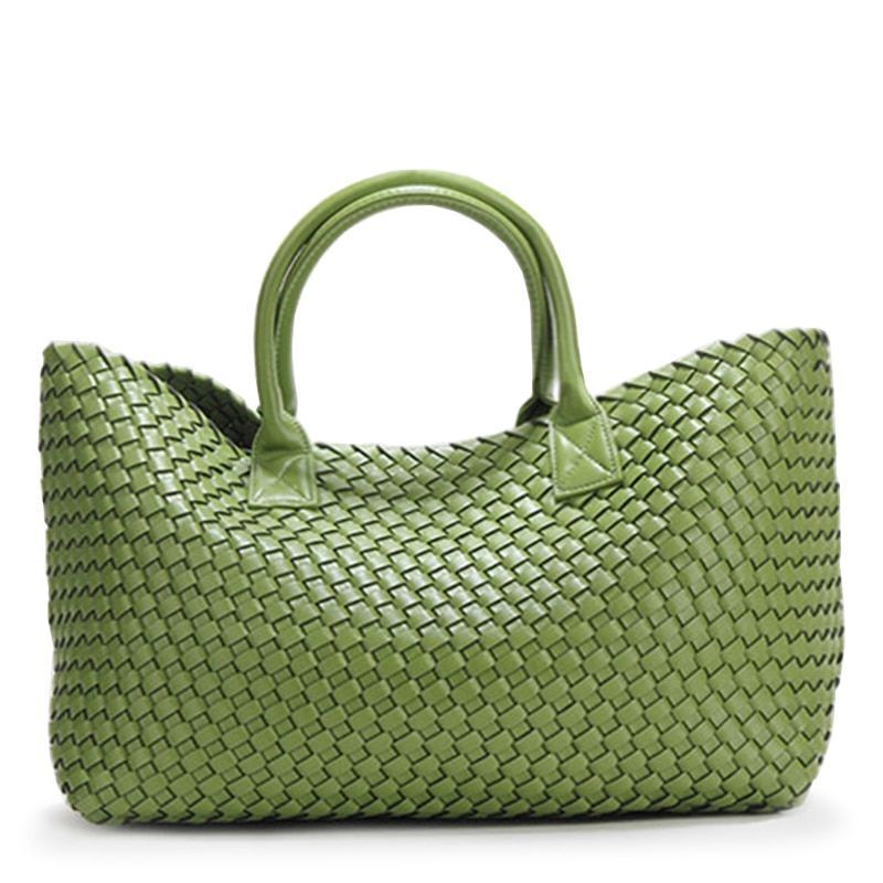 Woven Handbags Fashion Tide Weave Hand Shoulder Large Purse Shopping Basket Bag