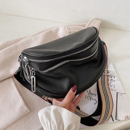 Leather Handbags Cowhide One Shoulder Shoulder Bag Diagonal Chest Bag Polyester