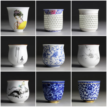Chinese Tea Cup Japanese Style Master Cup Of Tea Blue-and-white Porcelain Cups