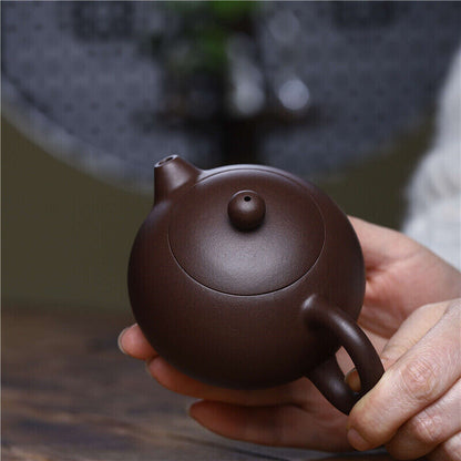 Xishi Pot Real Yixing Zisha Purple Clay Tea Pot Marked Ball Shaped Infuser Holes