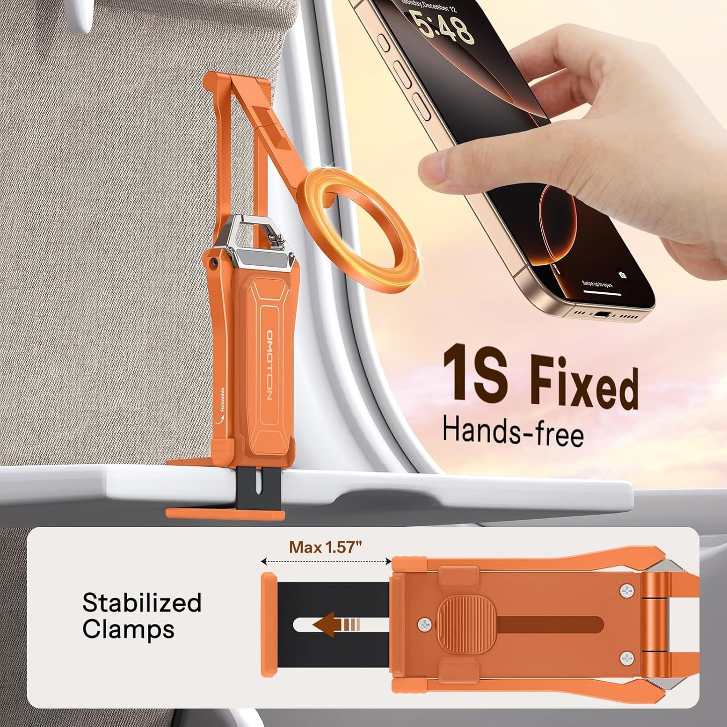 360°Rotating for Magsafe Tripod Mount, Adjustable Aluminum Magnetic Phone Tripod