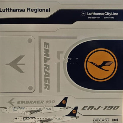 1:400 JC Wings Lufthansa Embraer ERJ-190LR Passenger Diecast Airplane Model