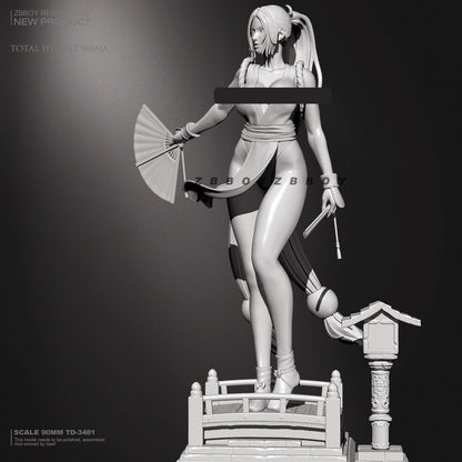 1/18 resin figures model H/90mm Boxer Mai Shiranui W/Base Unassembled Unpainted