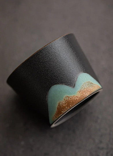 Handpainted Mountain Ceramic Teacup Chinese Gongfu Tea Cup