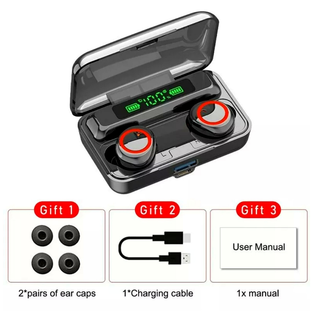 True Wireless Earbuds Bluetooth 5.1 Waterproof Headphones With Charging Case