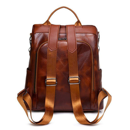 Backpack Fashion School Bags Leisure Genuine Leather Shoulder Bag Vintage Zipper