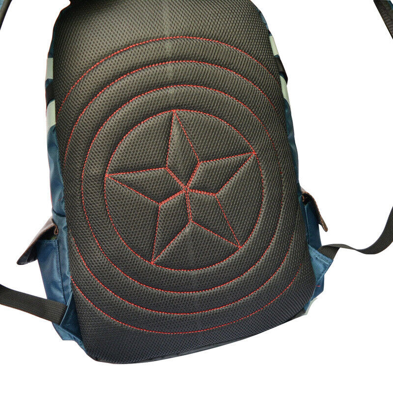 Marvel Comic Captain America The Avengers Backpack Blue Schoolbag Cosplay