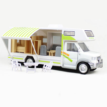 1:28 Luxury Motorhome Camper RV Model Car Diecast Toy Cars Toys for Boys Kids