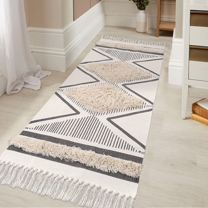 Hand Woven Washable Runner Rug Soft Kitchen Runner Durable Hallway Rug Boho