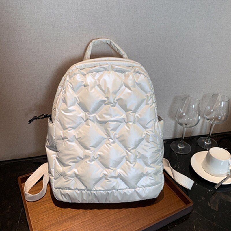 Backpack Nylon Space Padded Student School Big Shoulder Bag Luxury Handbag Blue