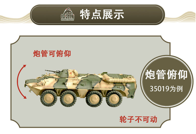 1/72 Soviet BTR80 wheeled armored transport vehicle model Guards livery
