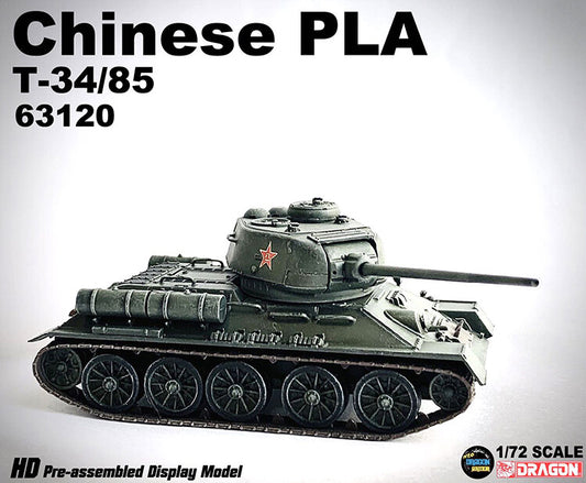 Dragon 63120 1/72 China PLA Army T-34/85 Tank Finished Product Model Decoration
