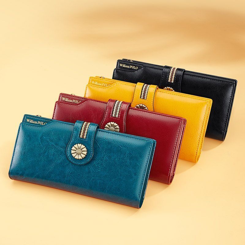 Card Holder Purses Leather Long Wallet Zip Hasp Bag Money Coin Pocket Card Bags