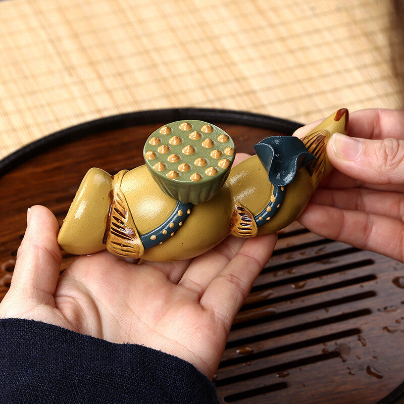 Crafts Purple Sand Tea Pet Lotus Root Tea Pot Tea Plate Decoration Tea Ceremony