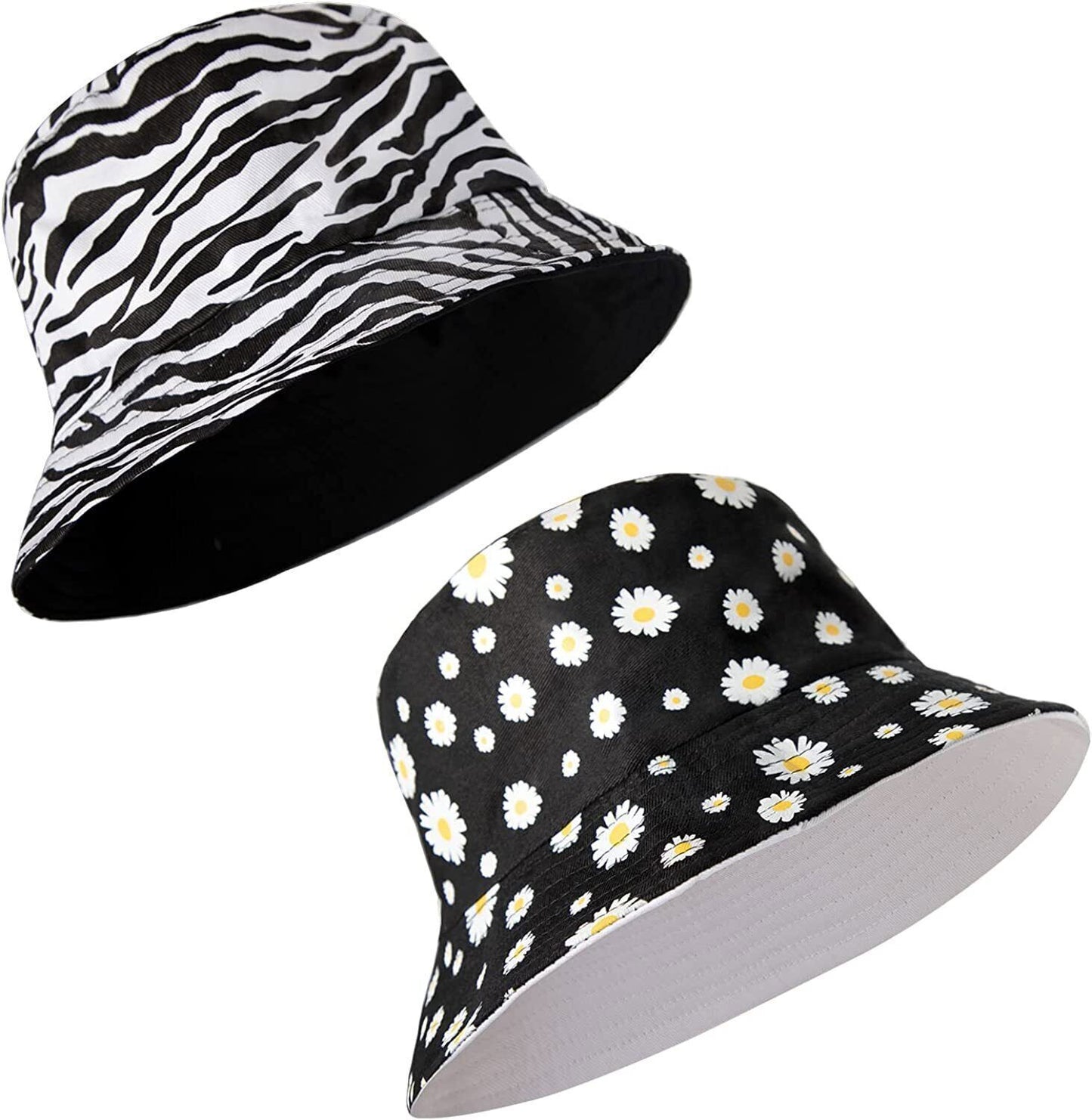 Unisex 100% Cotton Bucket Hat Boonie Hunting Fishing Outdoor Reversible Cap