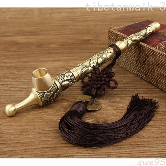 6.6 Inch Handmade Copper Old-Fashioned Pipe Multifunctional Pipe Gift