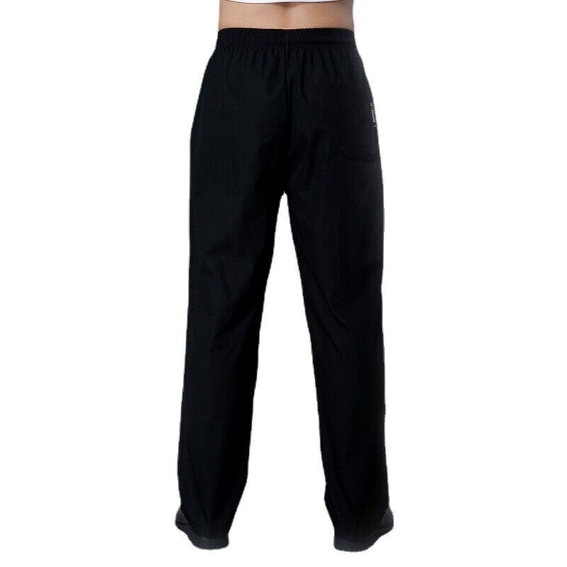 MEN Chef Work Pants Kitchen Baggy Trouser Restaurant Black Uniform Pants M-4XL