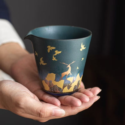 Gold Deer Ceramic Tea Pitchers Tea Services