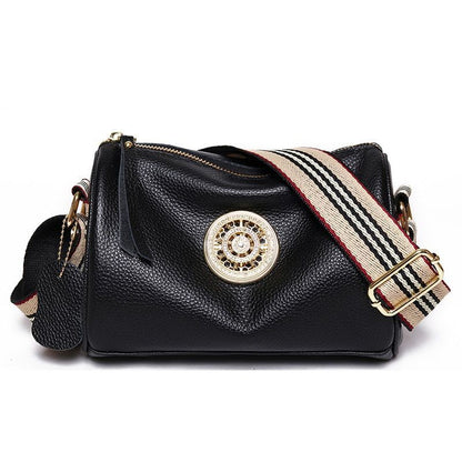 Women Leather Handbags Rotating Metal Lock Shoulder Bags Fashion Messenger Bags
