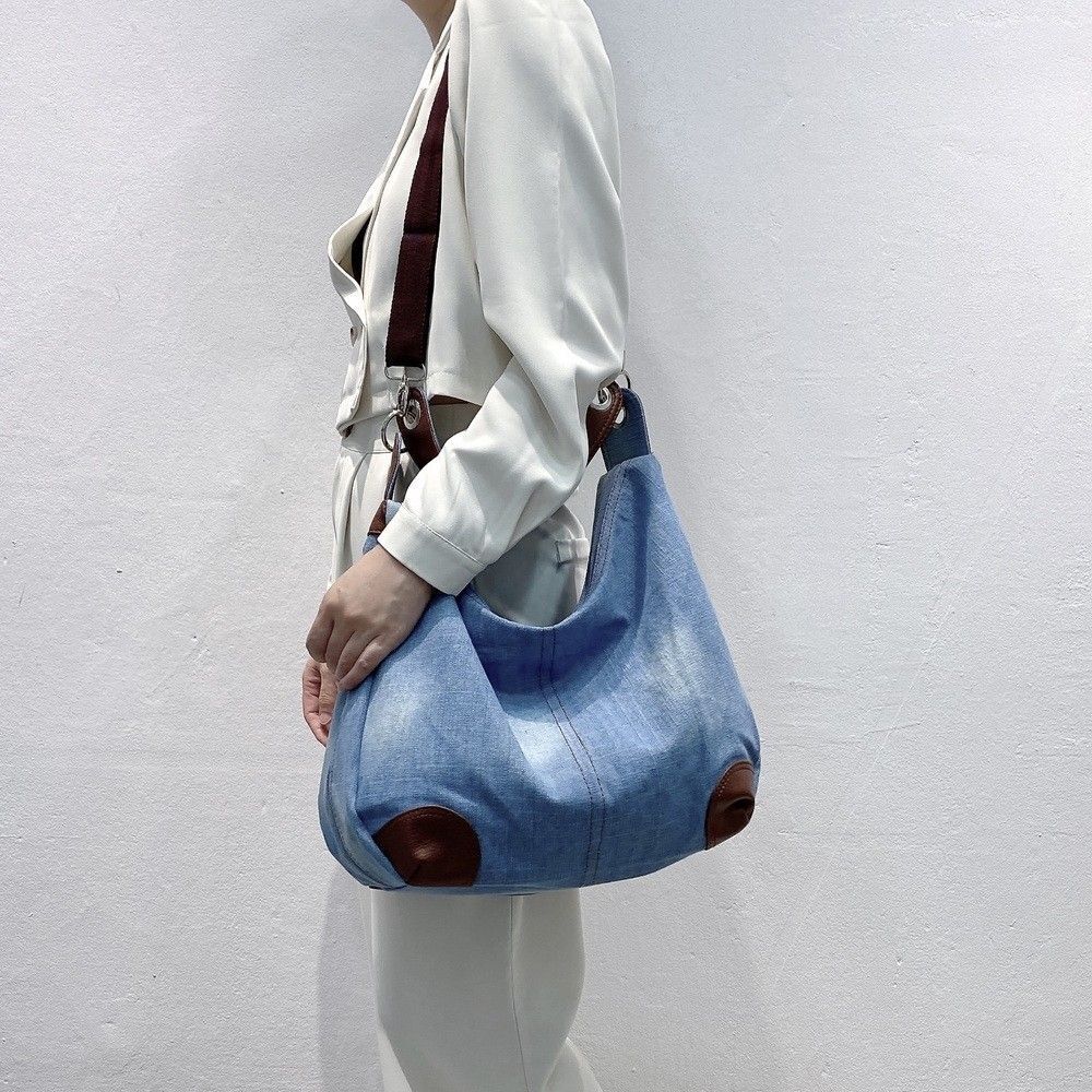 Blue Denim Shoulder Bag Handbag Classic Messenger Messenger Bags Handbag Purse