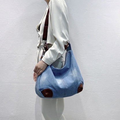 Blue Denim Shoulder Bag Handbag Classic Messenger Messenger Bags Handbag Purse