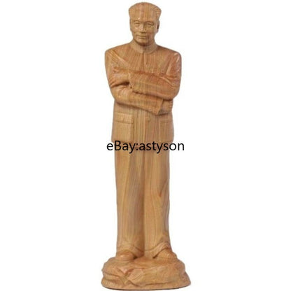 4.7" Cypress Chinese Premier Zhou Enlai Statue Figure Communist Portrait Collect
