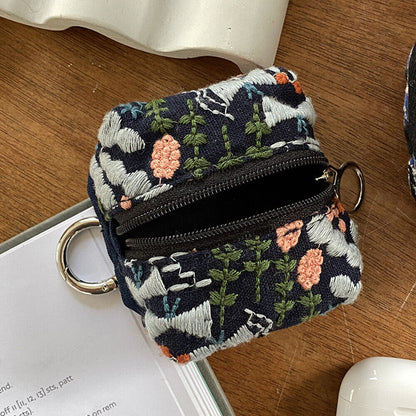 Portable Headphone Bag Keychain Storage Bag Wallet Headphone Protection Case