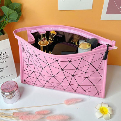 Waterproof Cosmetic Bag Synthetic Leather Toiletry Make Up Organizer Travel S/L