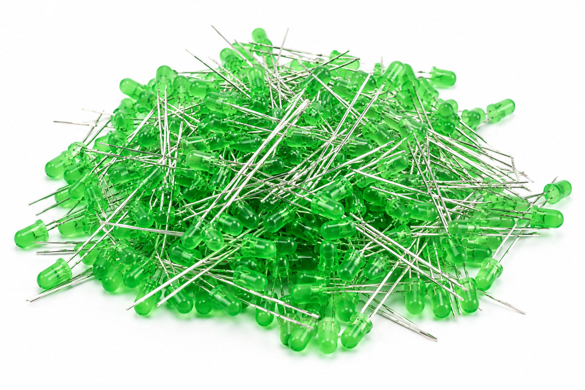 Flashing LED / Blinking LED - Green - 3mm - 100 Pack