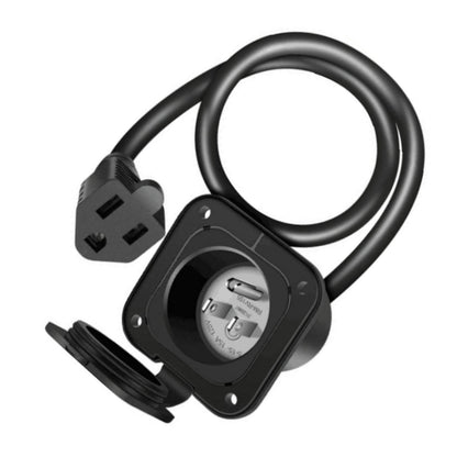1 PC 15 Amp 125V AC Power Inlet Port Plug with Integrated 18" Extension Cord