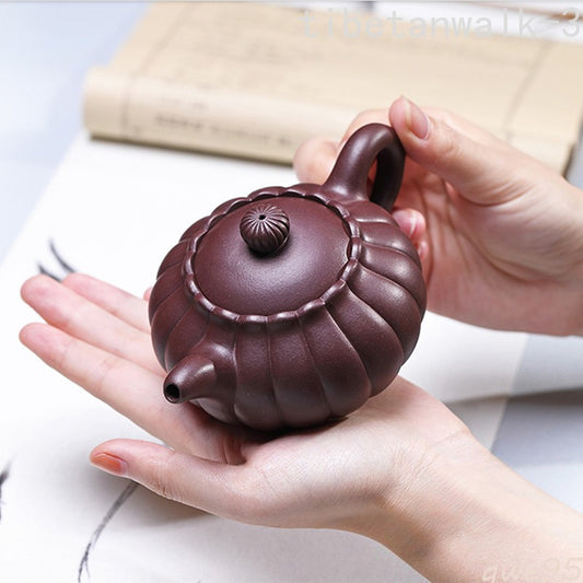 200ml Teapot Marked Yixing Purple Clay Fully Handmade Master Teapot