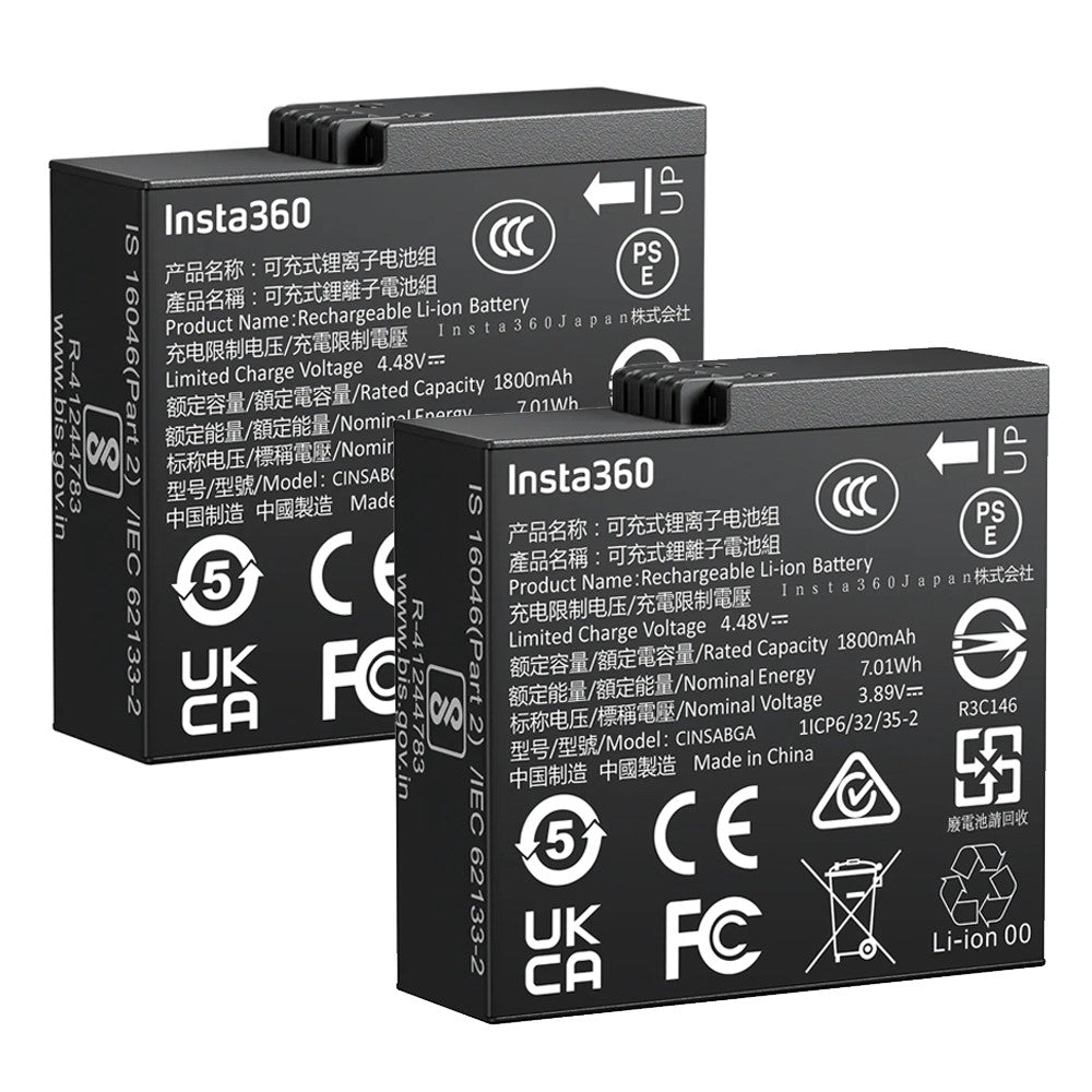 2 PCS Insta360 Ace Pro 2 Batteries — 1800 mAh PD Fast‑Charge 47min Full