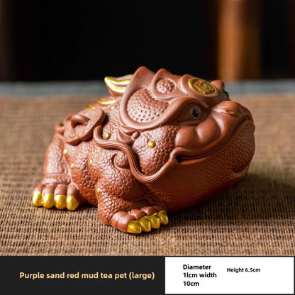 Toad Crimson Purple Sands Tea Pet 11cm Kung Fu Tea Set Tea Play Tea Ceremony