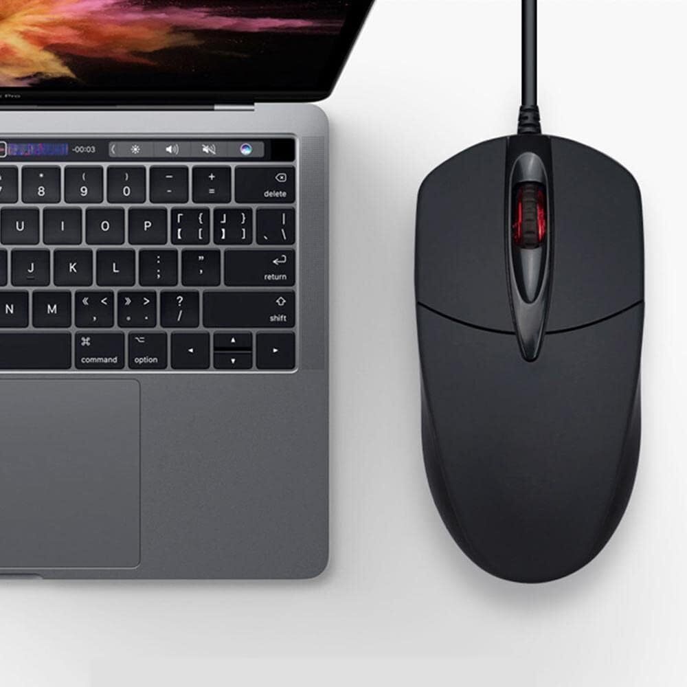 2PCS USB 2.0 Optical Wired Scroll Wheel Mouse PC Laptop Notebook Desktop Black