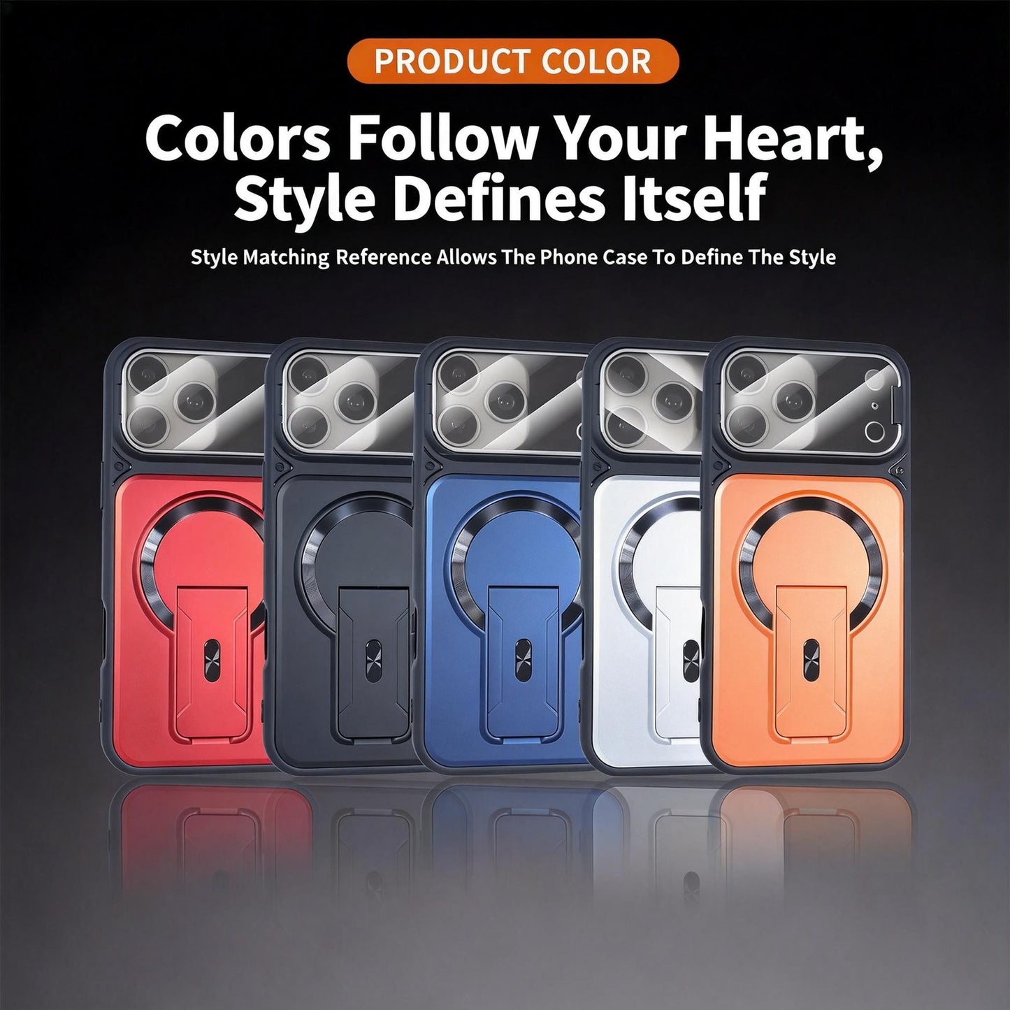 For iPhone 17 Pro Max/16/15/14 Magnetic Phone Case Storage Stand