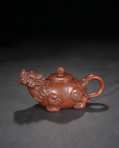 Chinese Yixing Zisha Clay Handmade Exquisite Teapot （龙龟 底款：陈鸣远）