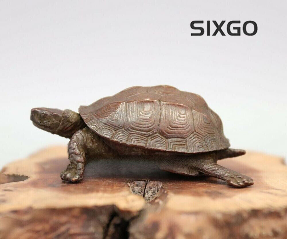 2.16" Chinese Pure Bronze Amulet Tortoise Turtle longevity Fengshui Sculpture