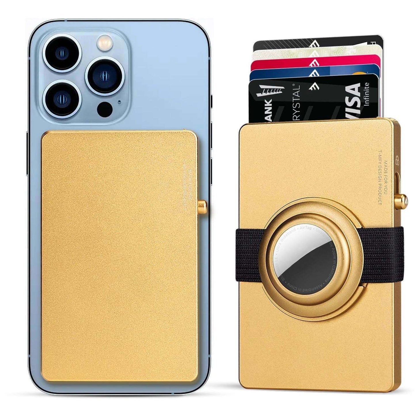 TOYFID Pop Up RFID Slim Wallet with AirTag Holder
