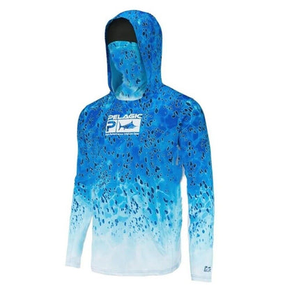 2023 New Men Hooded Fishing Shirt + Men Face Cover Fishing Outdoor Summer