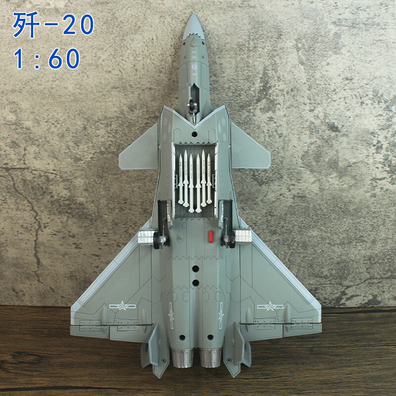 1:60 37CM China J-20 Stealth Fighter Plane Diecast Military Aircraft Model
