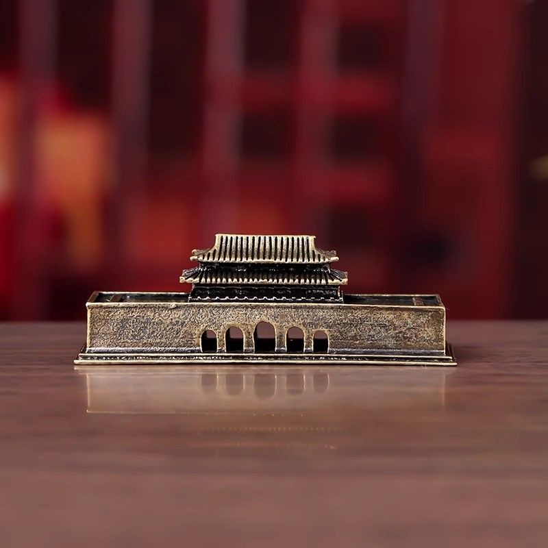 Brass Tiananmen Tower Model Retro Micro Landscape Desktop Ornament