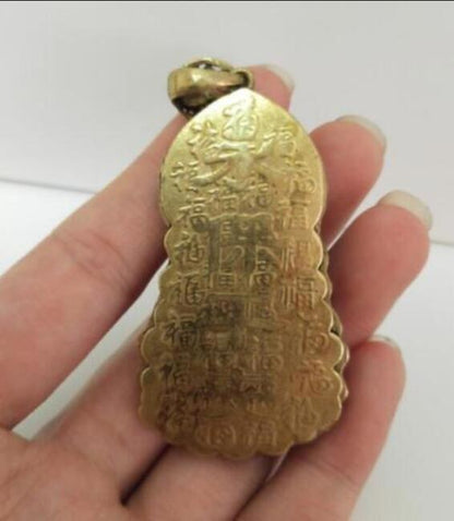 Chinese old antique collection pure brass Dragon small pendant
