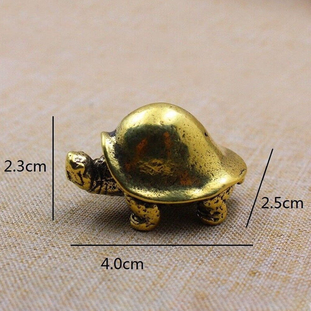 1pc Solid Brass Feng Shui Figurine Tortoise Statue Soft-shelled Turtle Ornament