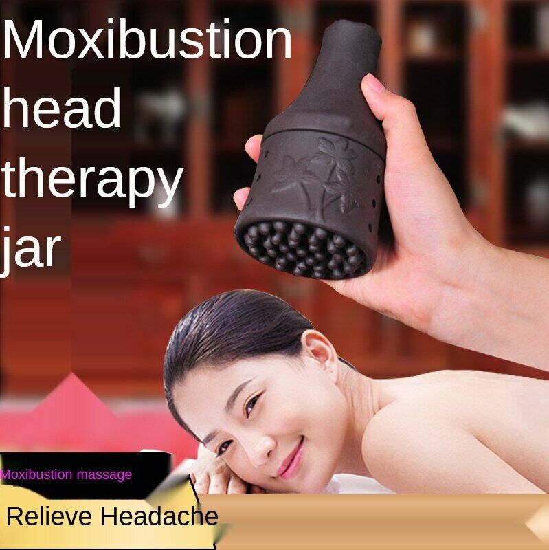 Purple Clay Head Moxibustion Cup Massage Guasha Moxa Pot Wormwood Tool 艾灸艾草艾条艾柱