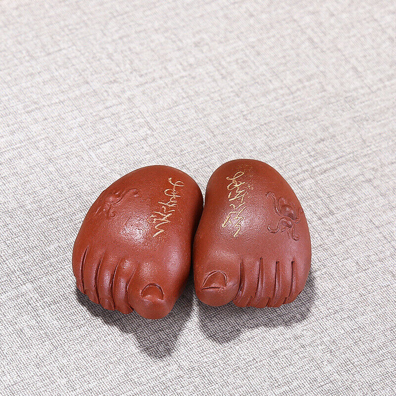 One Pair Feet Yixing Zisha Purple Clay Tea Pet Creative House Warming Gift New